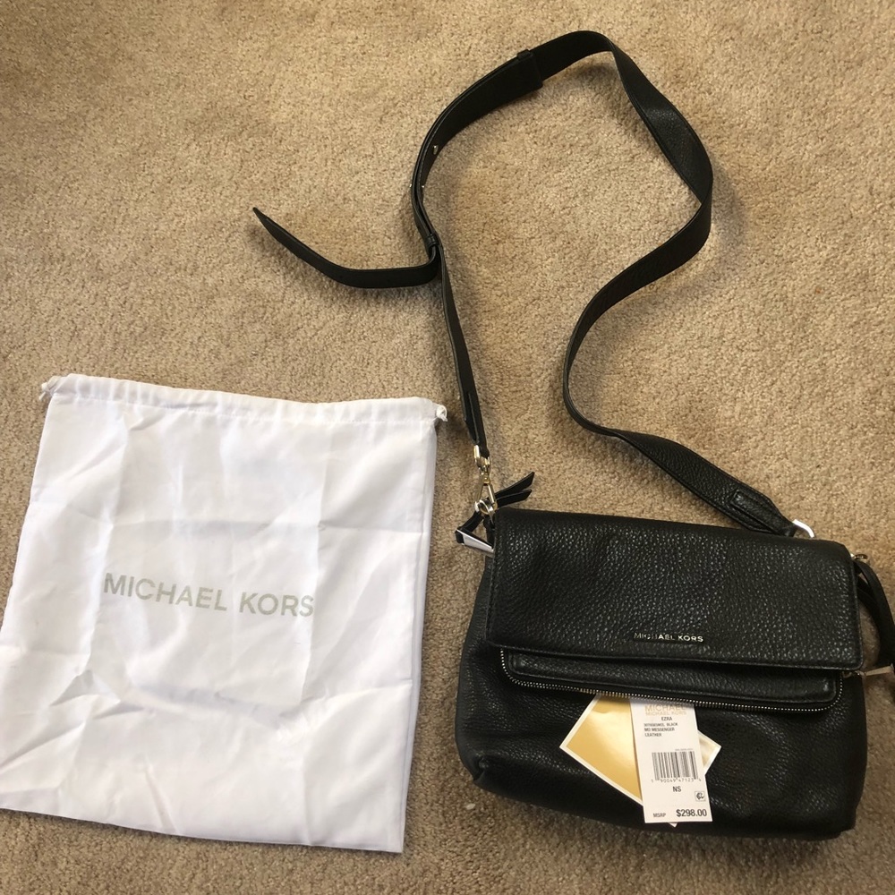 Black leather crossbody